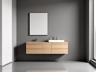 Modern bespoke vanity unit with sleek lines and integrated ceramic sink
